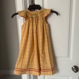 VIVE LA FETE Yellow Plaid Kids Dress